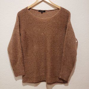 Creazioni Effect Pink/Mauve Round Neck Sweater With Sequin Accents Size S